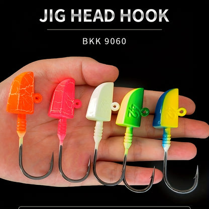 [14g-56g BKK Fishing Hook] BKK Professional Grade 14g28g42g56g Anti-Slip Lead Head Fishing Hook 7/0