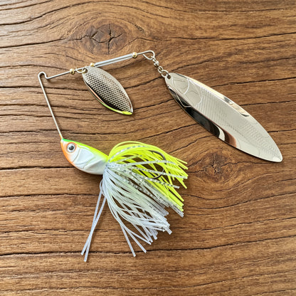 LUREGO Heavy-Duty Weedless Dual Willow Spinnerbait – 1.75 oz & 3 oz Long-Cast