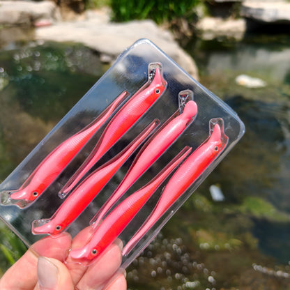 80mm 2.5g Soft Crankbait Lure, 6PCS Dual Color Slow Sinking Swimbait