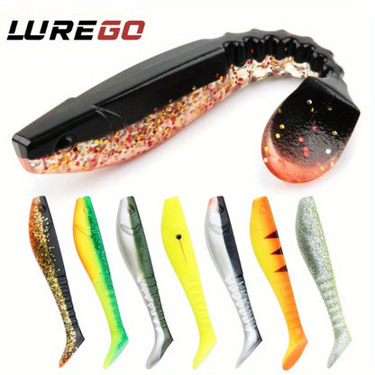 2pcs Large T-Tail Soft Lures 5.12inch/19G for Pike And Striped Bass, Shad Imitation Bait