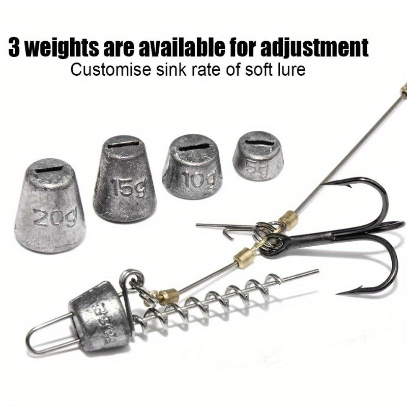 Saltwater Fishing Hook Rigs - Treble Hook Set for Heavy Soft Baits | Deep Sea Jig Hooks | High-Strength Lure Fishing System