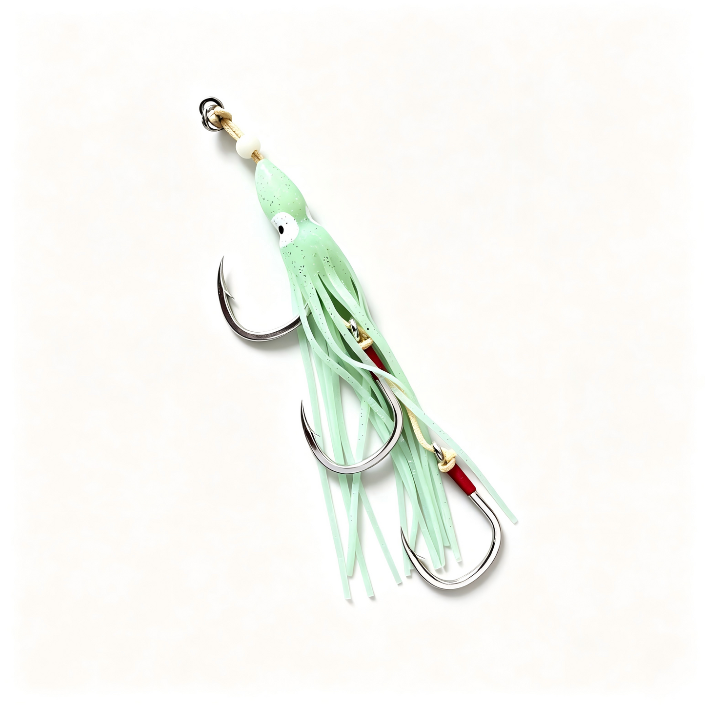 LUREGO 5/0-8/0 Squid Skirt Rig Saltwater Trolling Lure with 3 Hooks Glow Octopus Bait