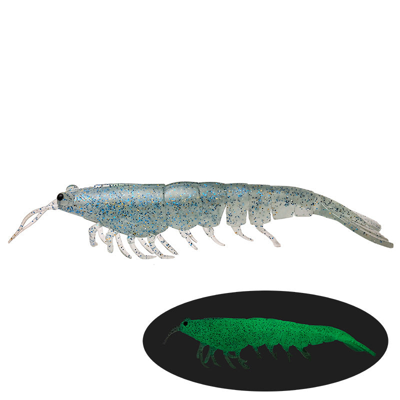 18cm/38g /Realistic Soft Artificial Shrimp Fishing Lures, Silicone Prawn Baits for Saltwater Sea Fishing