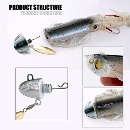 285g Luminous UV Squid Lure Deep Sea Saltwater Octopus Fishing Lure With Lead Weight