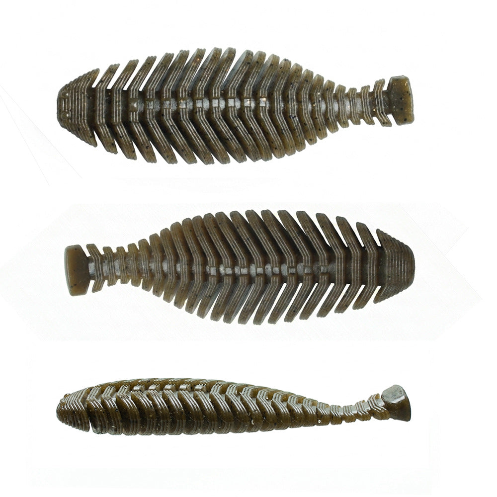 9.5cm/12g Flat Gill Fish Bone Soft Lure Slow Sinking Bass Soft Bait For Black Pond