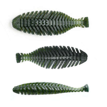 9.5cm/12g Flat Gill Fish Bone Soft Lure Slow Sinking Bass Soft Bait For Black Pond