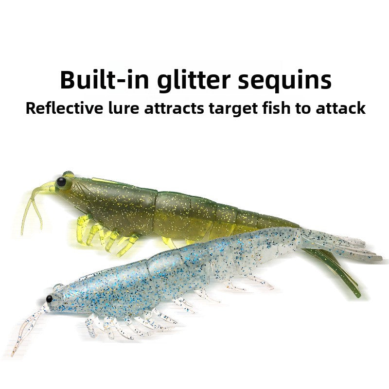 18cm/38g /Realistic Soft Artificial Shrimp Fishing Lures, Silicone Prawn Baits for Saltwater Sea Fishing
