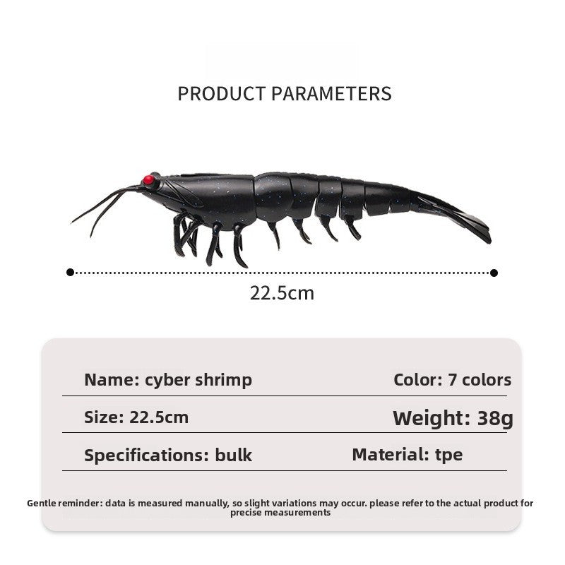 18cm/38g /Realistic Soft Artificial Shrimp Fishing Lures, Silicone Prawn Baits for Saltwater Sea Fishing