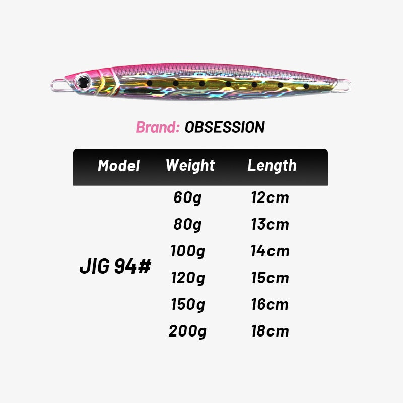 60g-200g 3D Print Majorcraft Artificial Vertical Spoon Bait