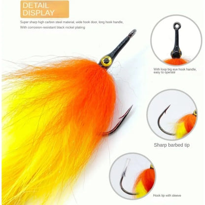 LUREGO 3D Fish Eye Streamer Fly 15.5cm/2g – Baitfish Fly for Pike & Bass