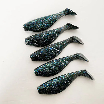 5PCS  6cm T-Tail Soft Bait, Sinking Fish Shaped Worm, Slow Sinking & Wobbling Action, All Water Layer Search