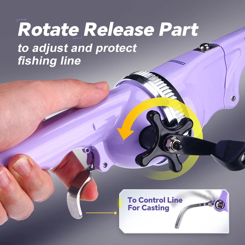 Portable Foldable All-In-One Sub Rod Full Kit Lightweight Travel Sea Saltwater Fishing Tackle Set