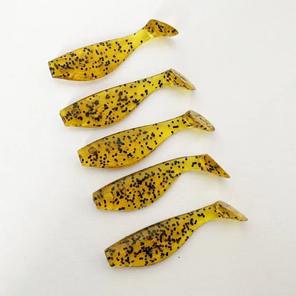 5PCS  6cm T-Tail Soft Bait, Sinking Fish Shaped Worm, Slow Sinking & Wobbling Action, All Water Layer Search