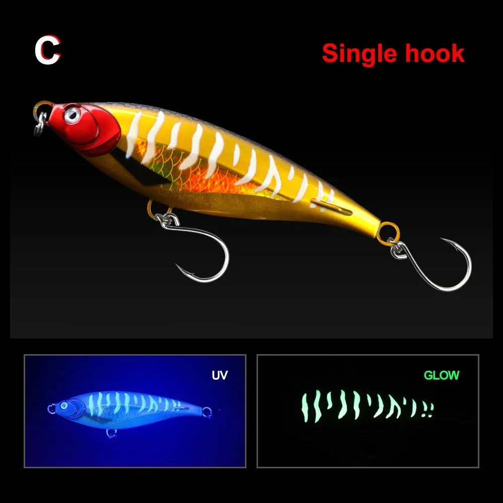 Sinking Pencil Popper 13cm/17cm – Ultra-Strong Tuna Hard Bait, Offshore Boat Fishing Lure for Saltwater Predators