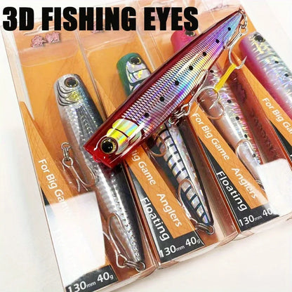 Popper Lure 130-160mm | Topwater Saltwater Hard Bait, Floating & Impact-Resistant