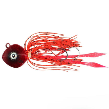 80g-200g 3D Eyes Laser Jig Lure, Heavy Skirted Swimbait for Deep Jigging Long Cast Saltwater Freshwater Fishing Bait