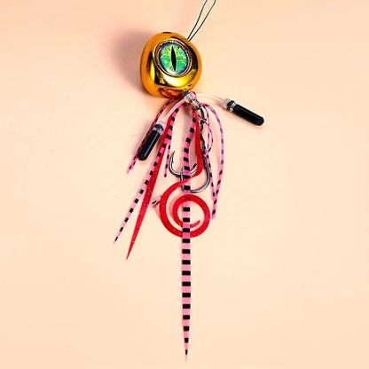 100g-300g Saltwater Slider Jig Lure, Natural Curly Silicone Streamer Heavy Duty Fishing Bait