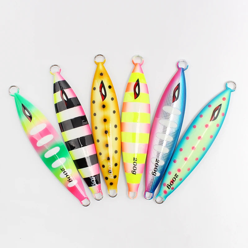 130g-220g Slow Pitch Jigging Lure, Saltwater Offshore Metal Jig