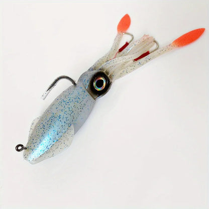 130g-200g Squid for Deep Sea Trolling, Soft Octopus Lure Heavy-Duty Bait with Internal Sinker Targeting Trophy Fish