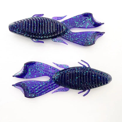 4PCS  9cm Dual-Color Ultra-Realistic Craw | Heavy Cover Punching Soft Bait | Weedless All-Water-Level Design
