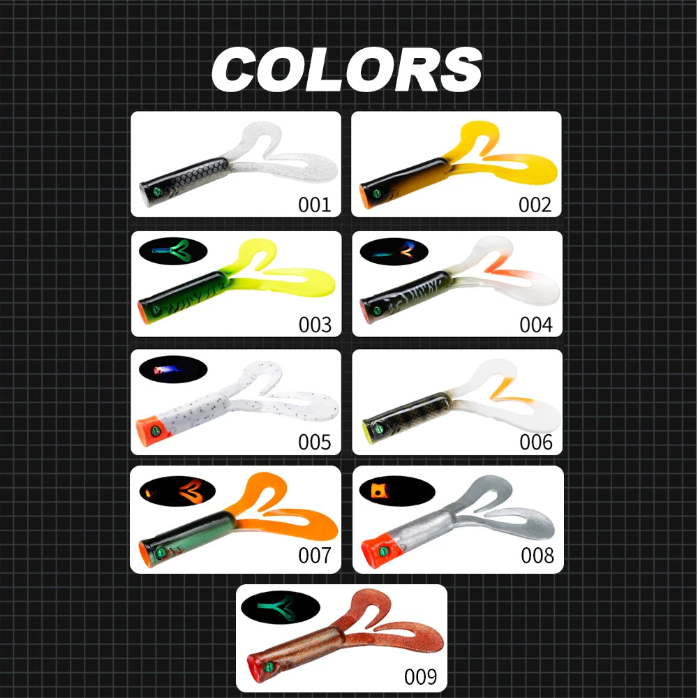 145mm/21.7gTwin Tail Trailer Soft Fishing Lure Silicone Spinning PVC For Pike Barsch Zander Fish Accessories