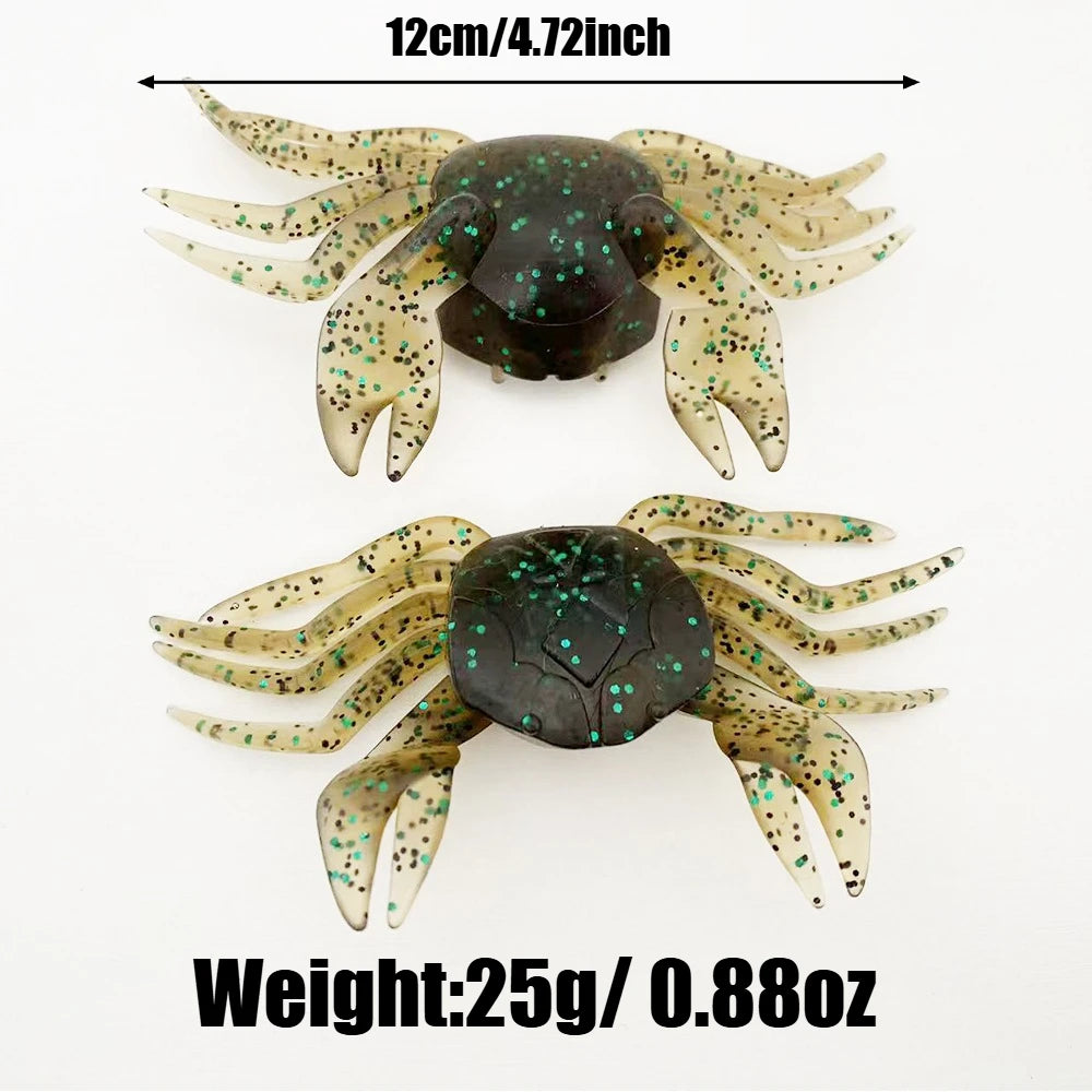 2PCS 12cm Weedless Crab Soft Lure