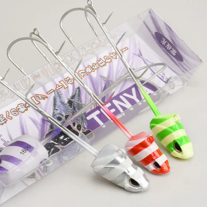 50‑200g Glow Twin Hook Tenya Metal Jig Lure, Imitation Fish Head Boat Fishing Lure For Hairtail Cutlassfish
