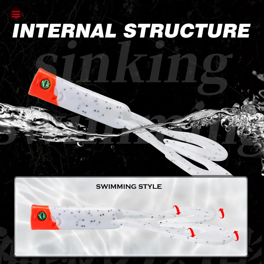 145mm/21.7gTwin Tail Trailer Soft Fishing Lure Silicone Spinning PVC For Pike Barsch Zander Fish Accessories