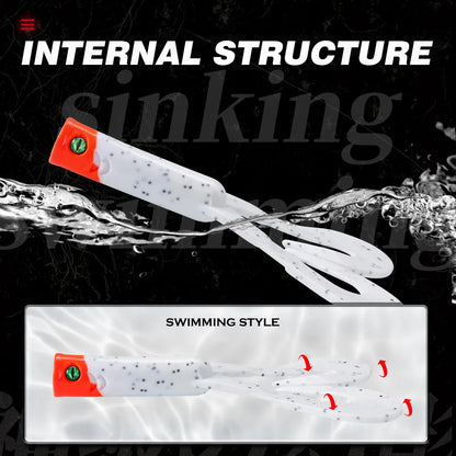 145mm/21.7gTwin Tail Trailer Soft Fishing Lure Silicone Spinning PVC For Pike Barsch Zander Fish Accessories