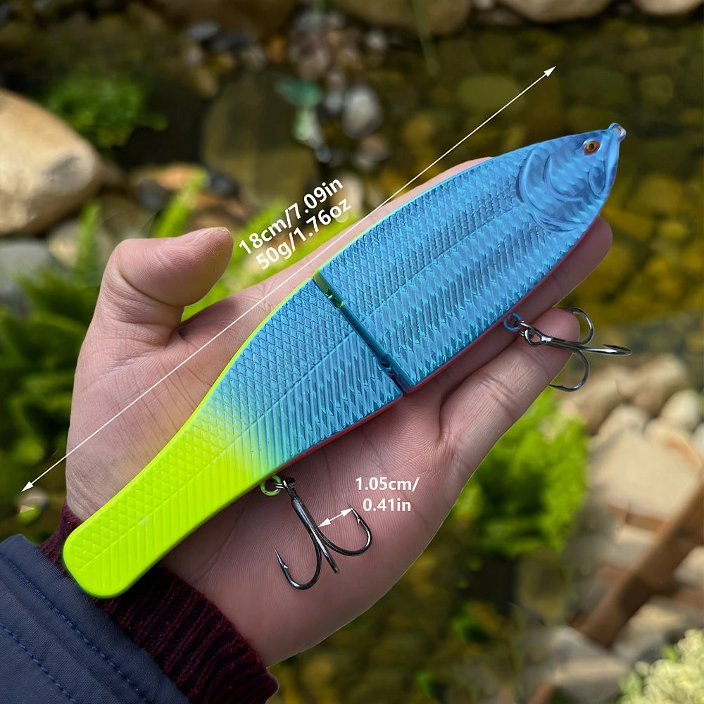 F180 Large Heavy Two-Joint Hard Swimbait – Teflon Hooks