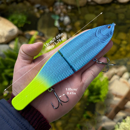 F180 Large Heavy Two-Joint Hard Swimbait – Teflon Hooks