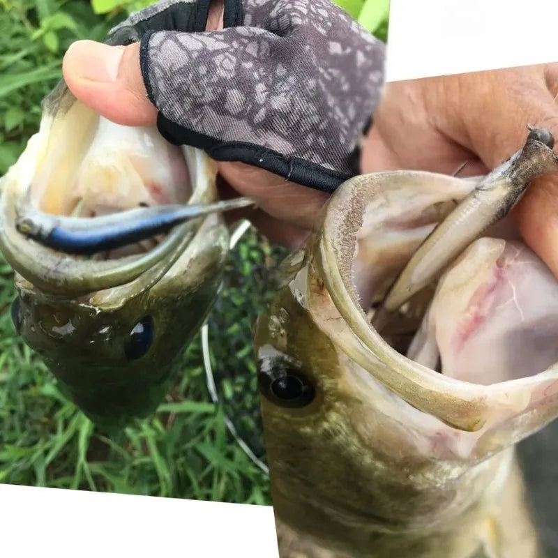 80mm 2.5g Soft Crankbait Lure, 6PCS Dual Color Slow Sinking Swimbait