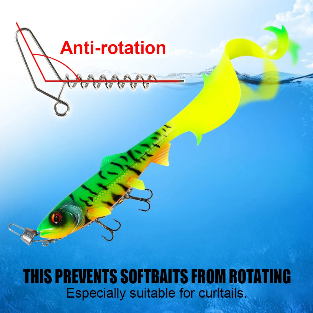 10PCS Spinpoler Multi-Depth Screw for Softbait fishing lure Spring Lock Pin Stinger Rig Accessories