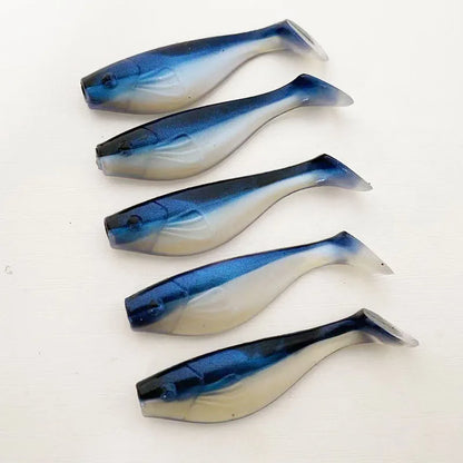 5PCS  6cm T-Tail Soft Bait, Sinking Fish Shaped Worm, Slow Sinking & Wobbling Action, All Water Layer Search