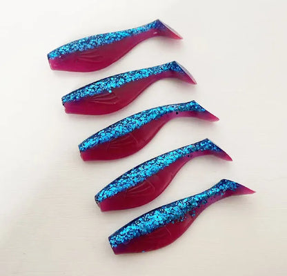 5PCS  6cm T-Tail Soft Bait, Sinking Fish Shaped Worm, Slow Sinking & Wobbling Action, All Water Layer Search