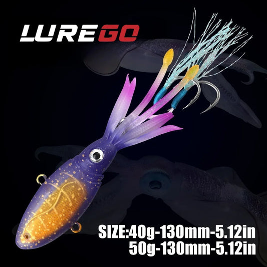 40g 50g Large VIB Lure with Squid-Imitating Design for Professional Boat and Trolling Fishing. fishing bait fishing lures