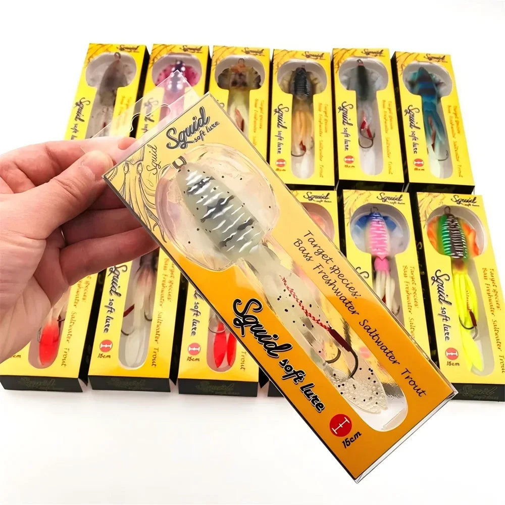 60g Soft Squid Bait Fishing Trolling Lure Octopus Head Jigs Luminous UV Squid Jig