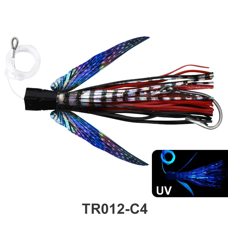 Winged Bionic Fish Drag Bait 22.5cm Boat Fishing Golden Spear Shark Fake Bait Winged Trolling