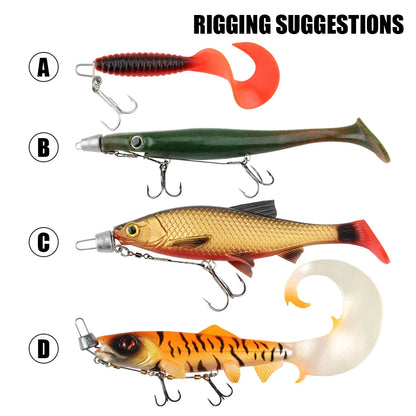 10PCS Spinpoler Multi-Depth Screw for Softbait fishing lure Spring Lock Pin Stinger Rig Accessories