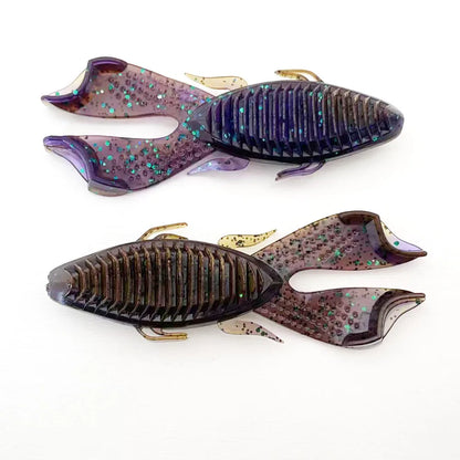 4PCS  9cm Dual-Color Ultra-Realistic Craw | Heavy Cover Punching Soft Bait | Weedless All-Water-Level Design