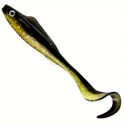 5PCS  3D Curl Grub Soft Lure | 9.4cm 4.1g Bionic Design with Two-Tone Eyes