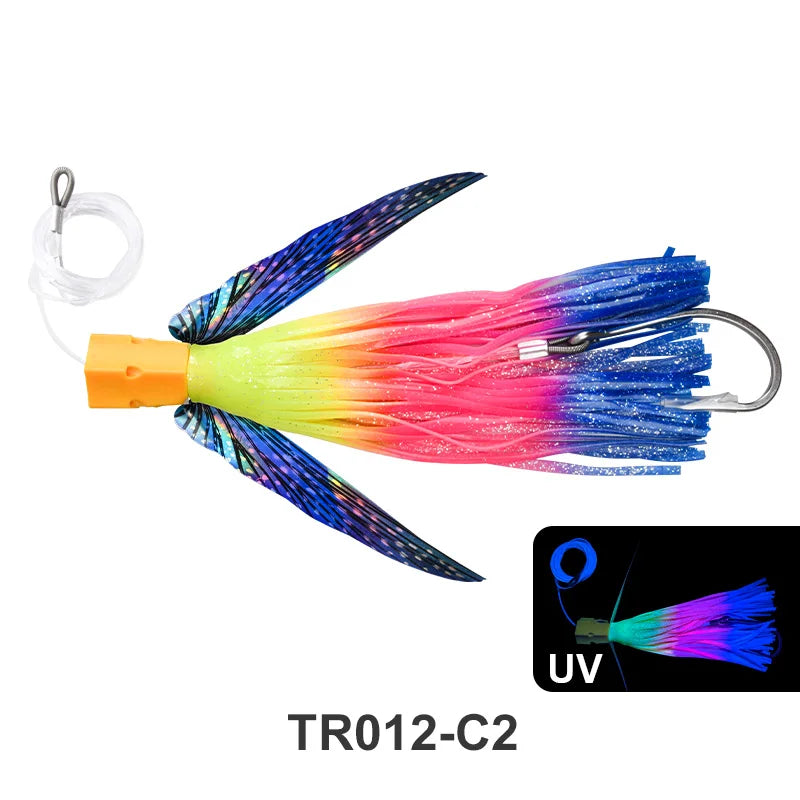 Winged Bionic Fish Drag Bait 22.5cm Boat Fishing Golden Spear Shark Fake Bait Winged Trolling
