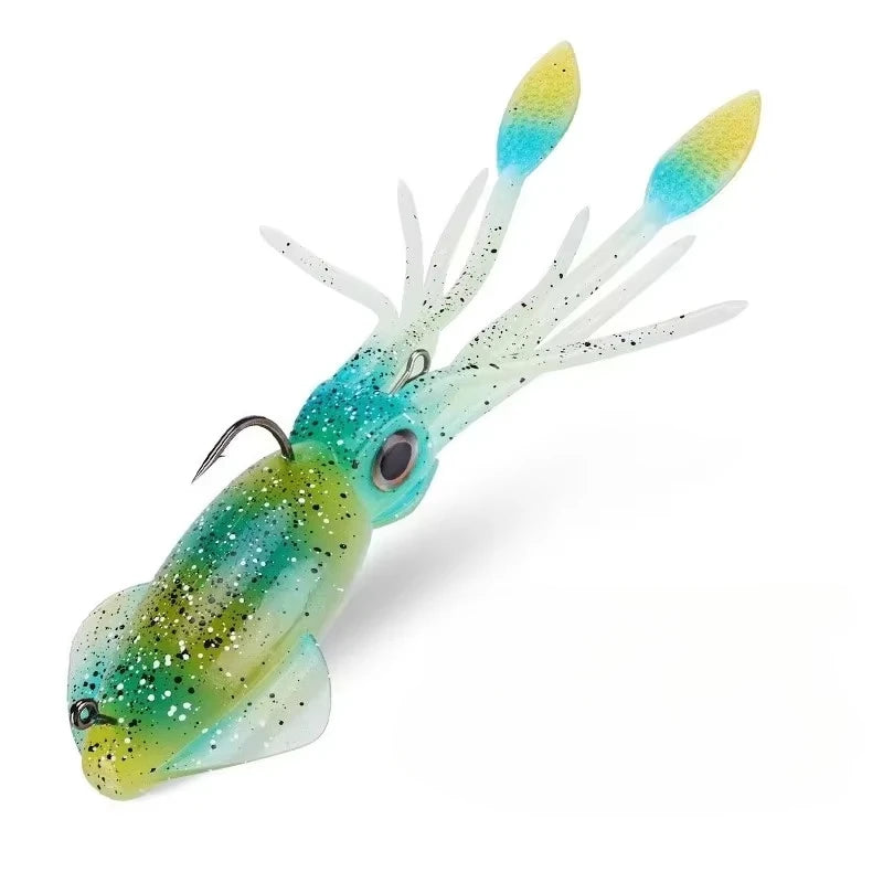 130g-200g Squid for Deep Sea Trolling, Soft Octopus Lure Heavy-Duty Bait with Internal Sinker Targeting Trophy Fish