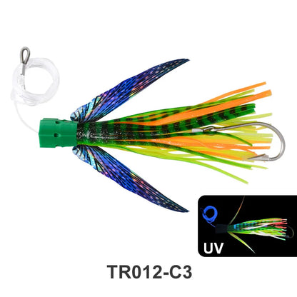 Winged Bionic Fish Drag Bait 22.5cm Boat Fishing Golden Spear Shark Fake Bait Winged Trolling