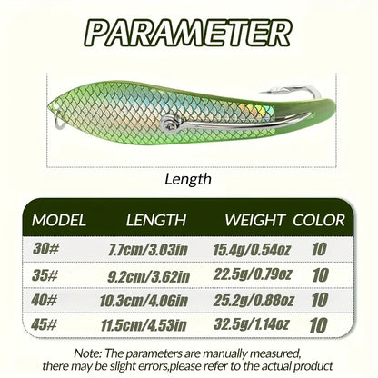 Metal Spoon Lure 3.03-4.53 Inches, 3D Scale Pattern Metal Spoon, Saltwater Artificial Bait