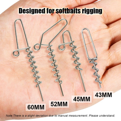 10PCS Spinpoler Multi-Depth Screw for Softbait fishing lure Spring Lock Pin Stinger Rig Accessories