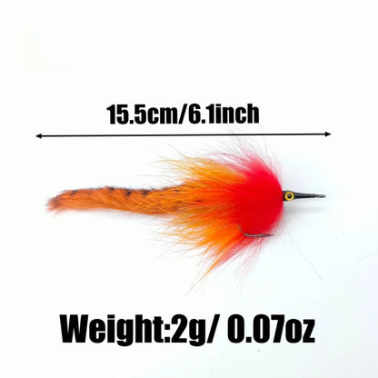 LUREGO 3D Fish Eye Streamer Fly 15.5cm/2g – Baitfish Fly for Pike & Bass