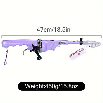 Portable Foldable All-In-One Sub Rod Full Kit Lightweight Travel Sea Saltwater Fishing Tackle Set