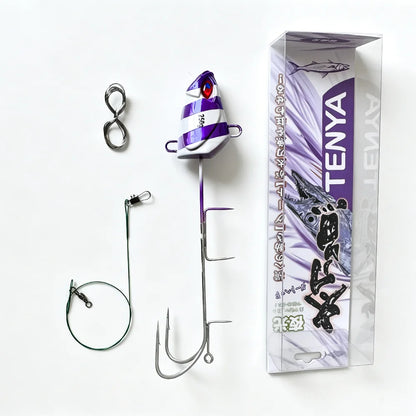50‑200g Glow Twin Hook Tenya Metal Jig Lure, Imitation Fish Head Boat Fishing Lure For Hairtail Cutlassfish