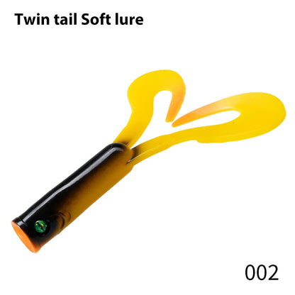 145mm/21.7gTwin Tail Trailer Soft Fishing Lure Silicone Spinning PVC For Pike Barsch Zander Fish Accessories